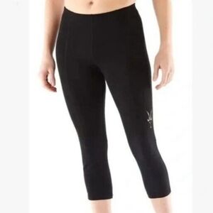 IBEX El Fito Black Wool Blend Padded Cycling Biking 3/4 Legging Capris Size M